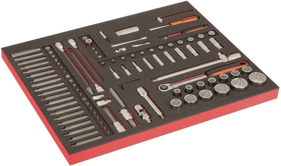 Bahco Foaminlay Fit&Go 3 3 met doppen en toebehoren 1 4" en 1 2" en lange bits 105-delig FF1A70