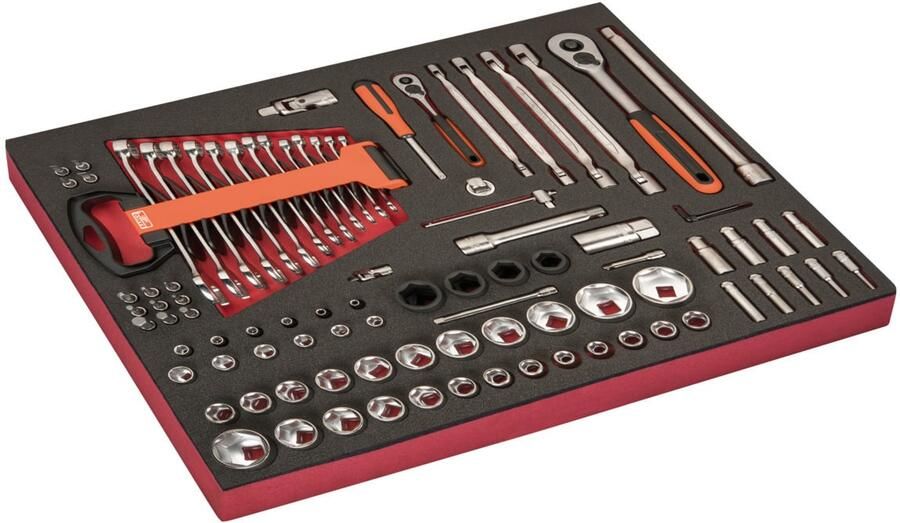 Bahco Foaminlay Fit&Go 3 3 met doppen en toebehoren en sleutels 93-delig FF1A106