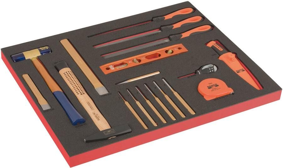 Bahco Foaminlay Fit&Go 3 3 met slaggereedschap en vijlen met lasermarkering 18-delig FF1A212LM