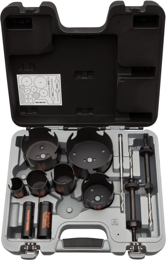 Bahco Gatzagenset | Superior™ | multiconstructie | voor hout en steen 12-delig 3833-SET-301