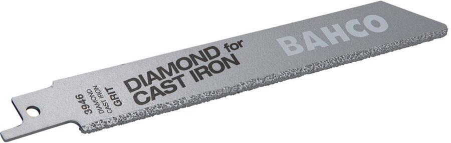 Bahco Reciprozaagblad | met diamantkorrels | voor gietijzer en keramiek | 4 TPI | 100 mm 2-delig 3946-100-DG-ST-2P