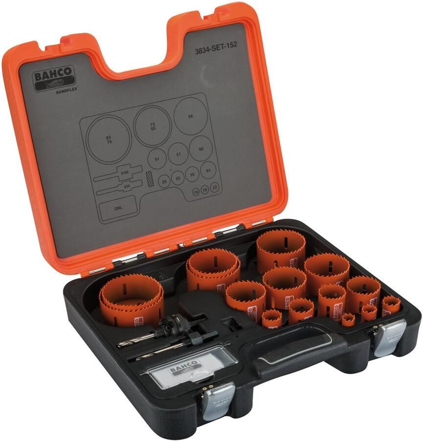 Bahco Sandflex Bi-metalen gatzagenset | voor metaal en houtsoorten | 16 mm 83 mm 18-delig 3834-SET-152