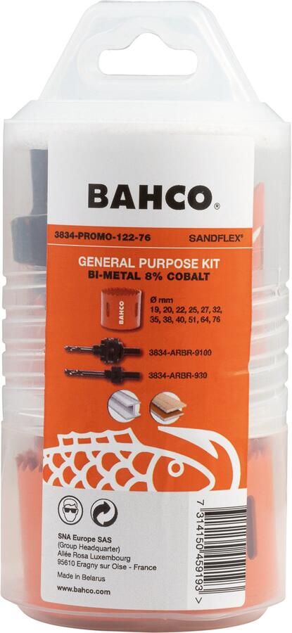 Bahco Sandflex Bi-metalen gatzagenset | voor metaal en houtsoorten | 19 mm 76 mm 14-delig 3834-PROMO-122-76