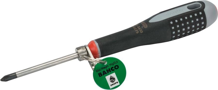 Bahco Schroevendraaier ERGO™ | met veiligheidsring | geïsoleerd | VDE | driecomponentengreep | Phillips | PH2 x 36 mm x 100 mm TAH TAHBE-8620