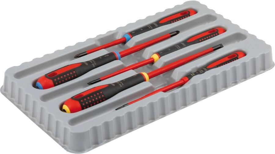 Bahco Schroevendraaierset ERGO™ | geïsoleerd | VDE | driecomponentengreep | smal blad | gleuf | Pozidriv 5-delig BE-9882SL