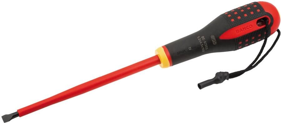 Bahco Schroevendraaierset ERGO™ | met Kevlar-koord | geïsoleerd | VDE | driecomponentengreep | gleuf | 1.2 mm x 6.5 mm x 150 mm TAH TAHBE-8255S