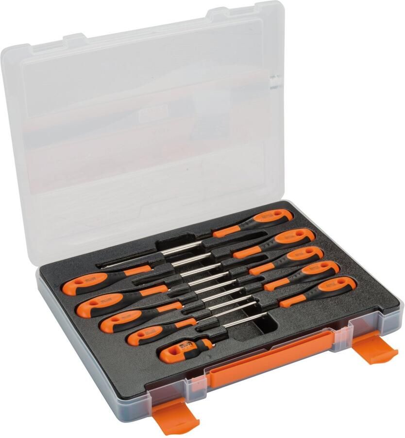 Bahco Schroevendraaierset | rubber greep | gleuf | Phillips | Robertson 10-delig 605-10-PC-AU
