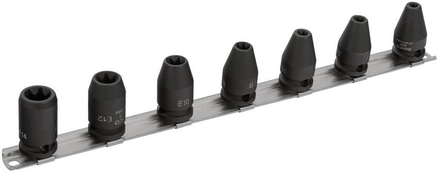 Bahco Slagdoppenset 3 8" | TORX 7-delig op rail K7401TORX-E-S7