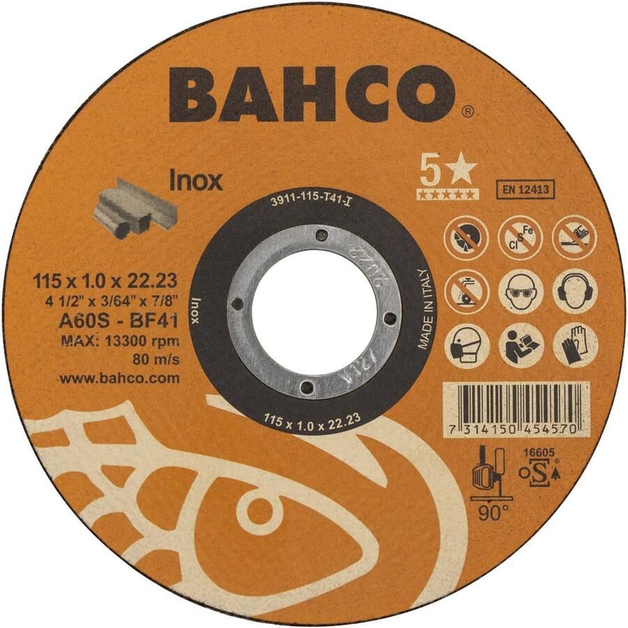 Bahco Slijpschijf | voor afbramen | voor RVS 230 x 1.9 x 22.23mm 3911-230-T41-I
