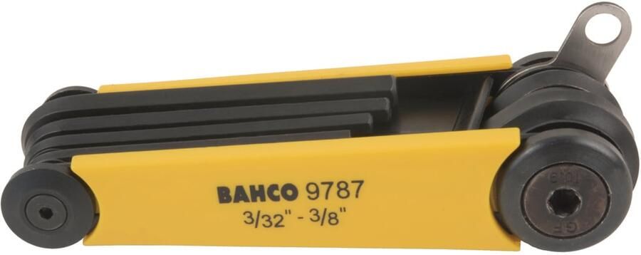 Bahco Stiftsleutelset | meet oogplaatje | zeskant | gefosfateerd | inch-maten 7-delig inklapbaar TAHBE-9787