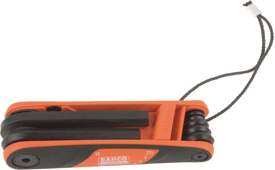 Bahco Stiftsleutelset | zeskant | met Kevlar-koord | gefosfateerd | metrisch 7-delig inklapbaar TAHBE-9777B