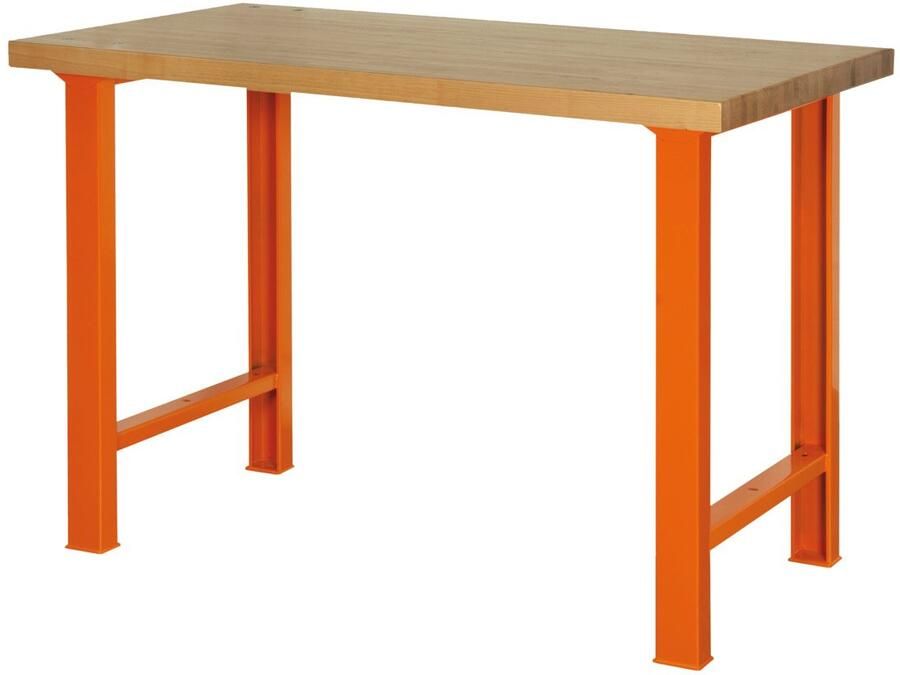 Bahco Werkbank | heavy-duty | met houten werkblad | 4 poten | grijs | 1800 mm x 750 mm x 1030 mm 1495WB18TWGR