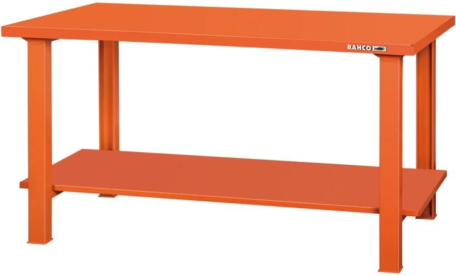 Bahco Werkbank | heavy-duty | met stalen werkblad | 4 poten | en onderblad | blauw | 1800 mm x 750 mm x 1030 mm 1495WB18TSBLBT