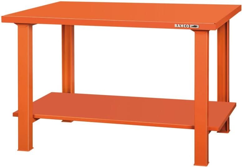 Bahco Werkbank | heavy-duty | met stalen werkblad | 4 poten | oranje | 1500 mm x 750 mm x 1030 mm 1495WB15TSBT