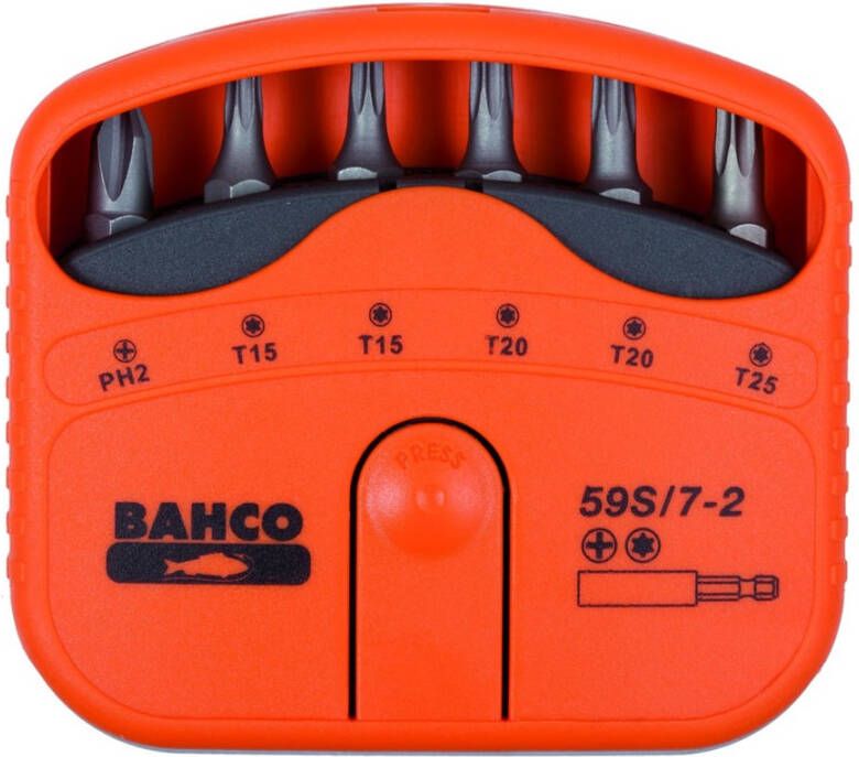 Bahco bits set 7pcs ph2 t15 t20 t25 | 59S 7-2