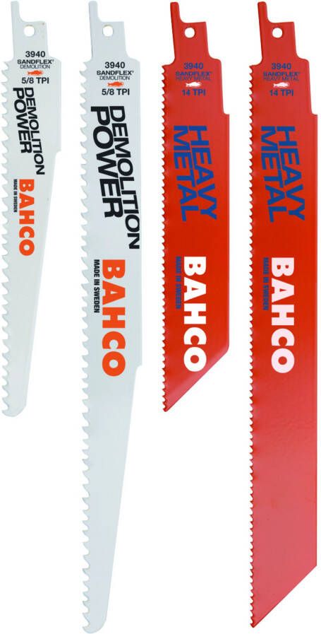 Bahco Reciprozaagbladenset voor metaal en sloop | 3940-HDD-SET-5P 5 stuks