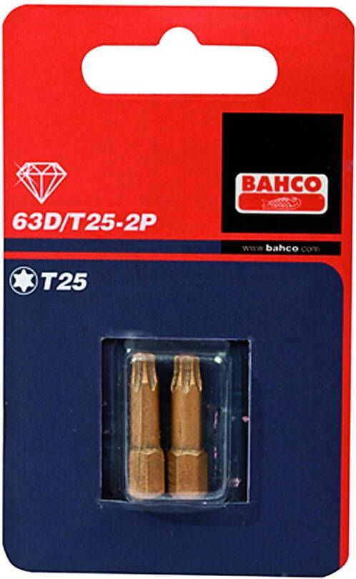 Bahco x2 bit t25 25mm 1 4" diamond | 63D T25-2P