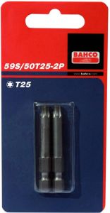 Bahco x2 bits t25 50mm 1-4inch dr standard. | 59S 50T25-2P