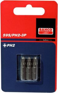 Bahco x3 bits ph2 25mm 1 4"inch dr standard | 59S PH2-3P