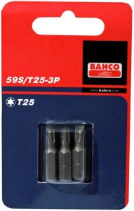 Bahco x3 bits t10 25mm 1-4inch dr standard. | 59S T10-3P
