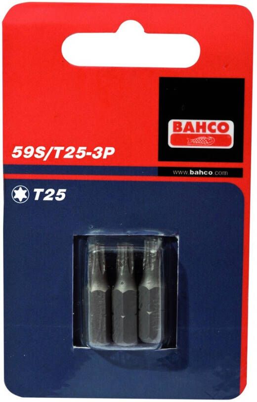 Bahco x3 bits t10 25mm 1 4"inch dr standard. | 59S T10-3P