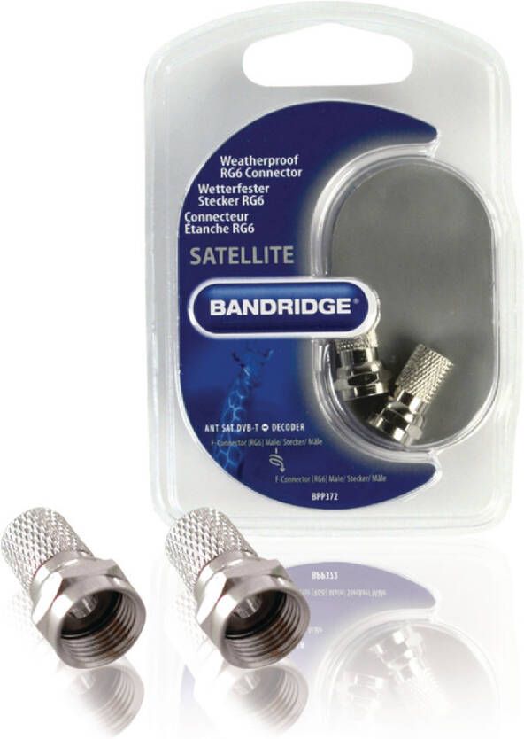 Bandridge F-Connector Weersbestendig RG6 Male Zilver | 1 stuks BPP372