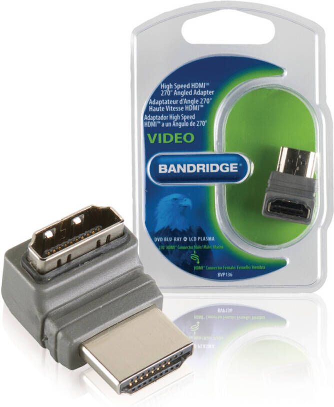 Bandridge High Speed HDMI met Ethernet Adapter 270° Gehoekt HDMI-Connector | 1 stuks BVP136