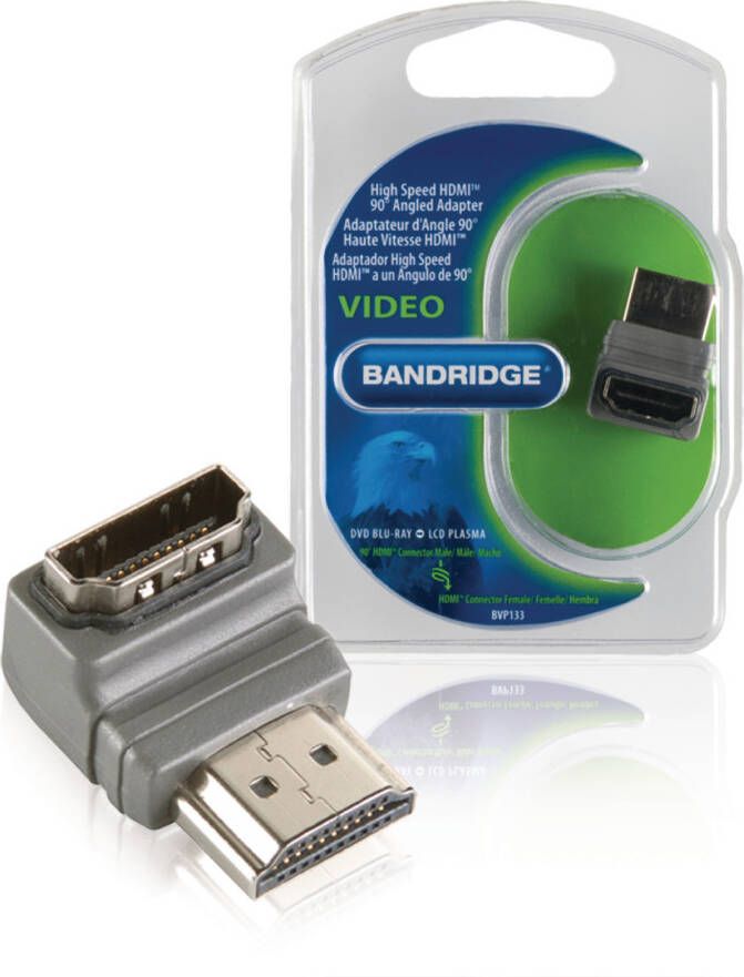 Bandridge High Speed HDMI met Ethernet Adapter 90° Haaks HDMI-Connector | 1 stuks BVP133