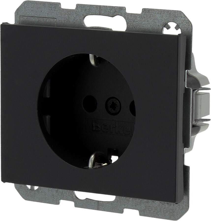 Berker K1 Contactdoos | Inbouw | 1-voudig | Randaarde | Antraciet 66.022.42