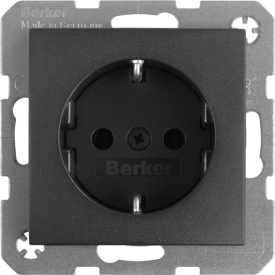 Berker S1 Contactdoos | Inbouw | 1-voudig | Randaarde | Antraciet 58.004.42