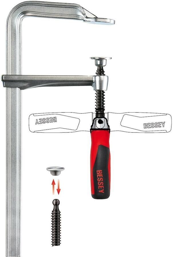 Bessey Lijmtang | geheel staal | 400 120 mm | klapgreep GZ4012KG - Foto 2