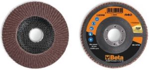 Beta 11234A 120 Lamellen slijpschijf met korund schuurmateriaal | glasfiber steunschijf | enkele lamel constructie | 10 stuks 112340012