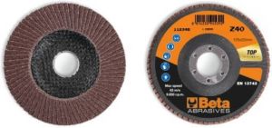 Beta 11234B 60 Lamellen slijpschijf met korund schuurmateriaal | glasfiber steunschijf | enkele lamel constructie | 10 stuks 112340106