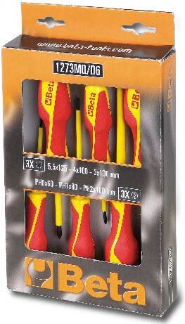 Beta 1273MQ D6 Schroevendraaierset | Sleuf + Phillips | VDE | 6-Delig 012730851