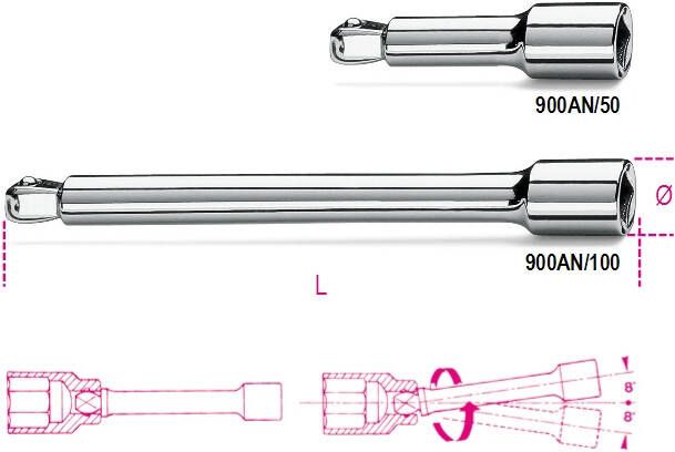 Beta 1 4” verlengstukken zwenkbaar 900AN 100 009000826