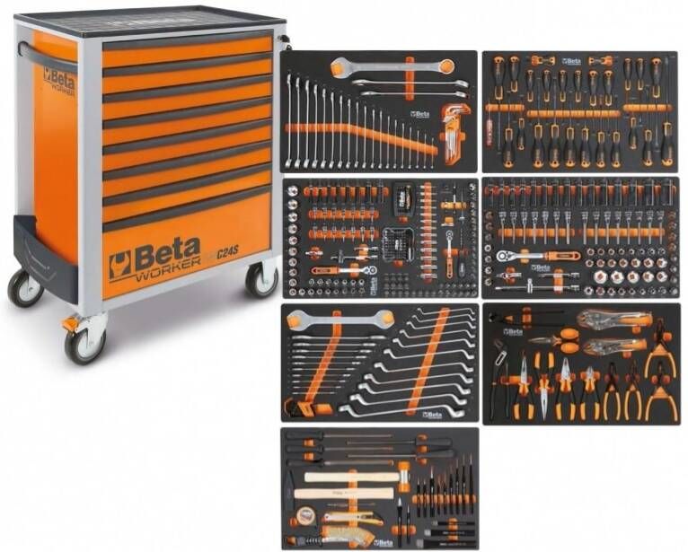 Beta 2400S-O8 E-L | Gereedschapswagen | 8 laden | Oranje | 398-delig 024002241