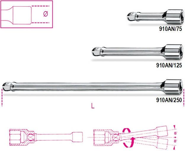 Beta 3 8” verlengstukken zwenkbaar 910AN 250 009100829