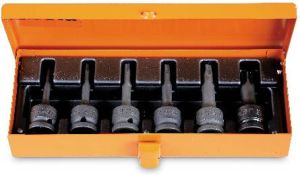 Beta 6-delig set slagdoppen voor Torx schroeven in metalen kist 720TX C6 007200483