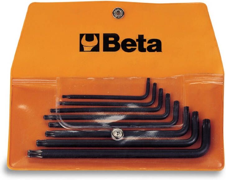 Beta 8-delige set haakse stiftsleutels met kogelkop en voor Torx schroeven (art. 97BTX) in etui 97BTX B8 000970159