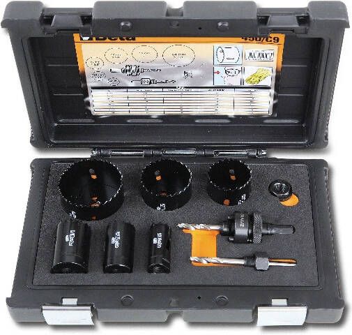 Beta 9-delig assortiment gatzagen en toebehoren voor de elektricien 450 C9 004500305