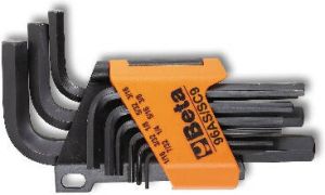 Beta 9-delige set haakse inbussleutels gebruneerd (art. 96AS) met support 96AS SC9 000960743