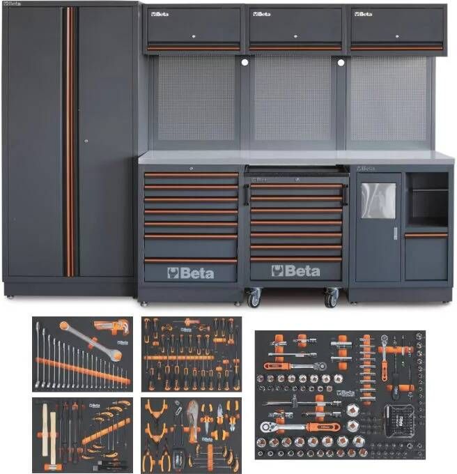 Beta Actie 2025 C45PRO 2.0 X 268UT Werkplaatsinrichting combinatie (RVS Blad) + 268UT 268-delig assortiment 045009158
