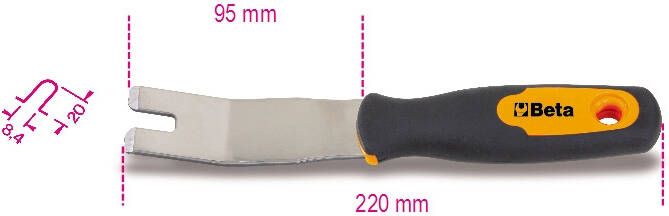 Beta Bekledingsvork roestvast stalen blad 1479U 32 014790015