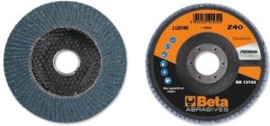Beta 11204B 80 Lamellen slijpschijf met zirkonium schuurmateriaal | glasfiber steunschijf | enkele lamel constructie | 10 stuks 112040108