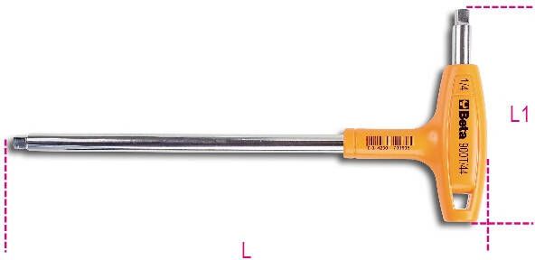 Beta 1 4" gebogen wringstaaf met kracht handgreep Verchroomd 900T 44 009000860