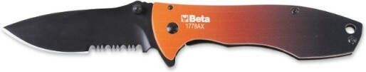 Beta 1778AX Klapmes | roestvaststalen getand lemmet | aluminium handlgreep | tandpatroon voor het gemakkelijker openen | In etui 017780026