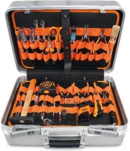 Beta 2033LEL A Aluminium gereedschapskoffer met gereedschap assortiment voor elektronica en elektrotechnisch onderhoud 020331224