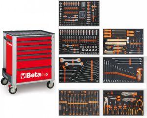 Beta 2400S-R8 E-L | Gereedschapswagen | 8 laden | Rood | 398-delig