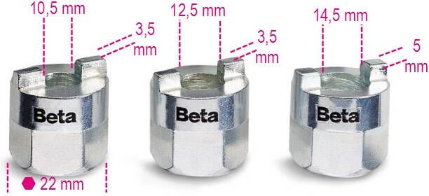 Beta 3-delig set speciale doppen voor schokdempermoeren 1557 S3 015570010