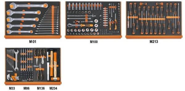 Beta 5988U 7M ?215 delig assortiment gereedschappen in EVA foam inlegbakken 059881019